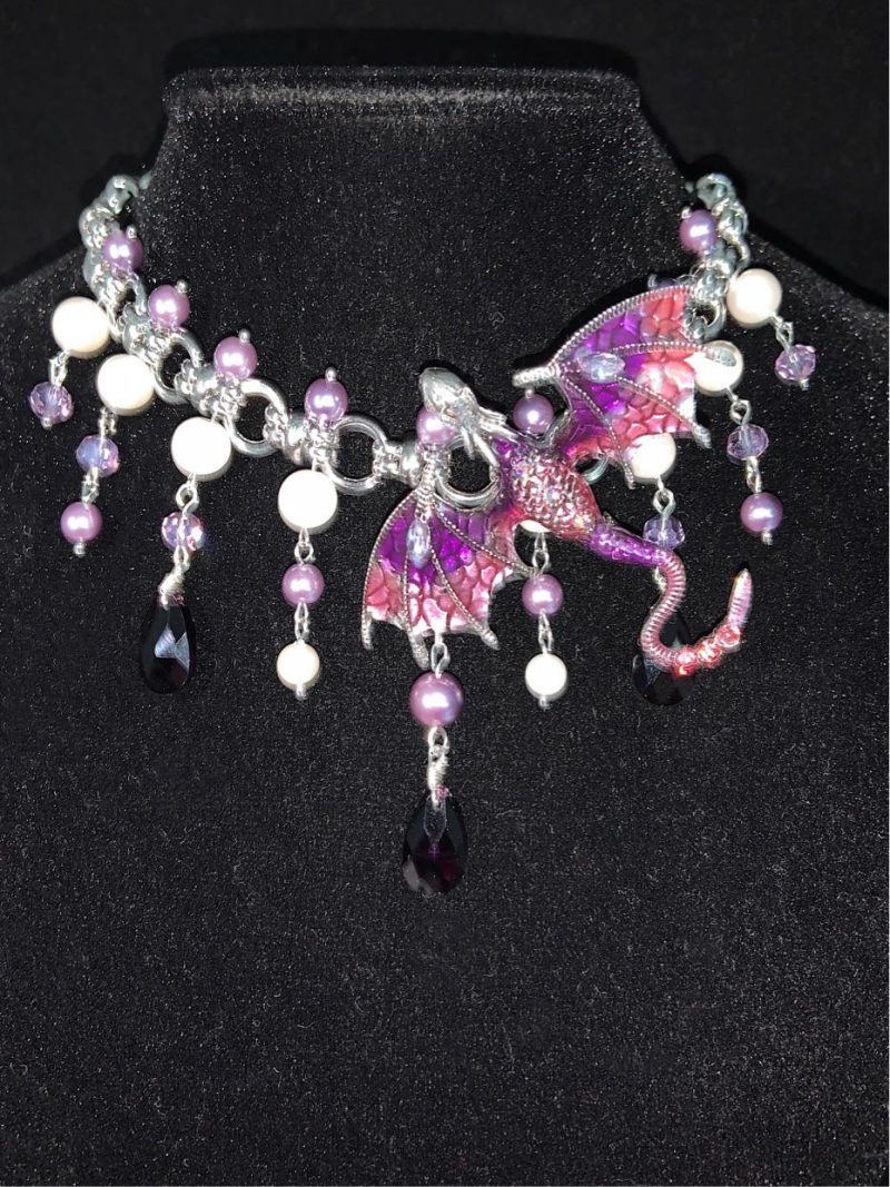 PurpleDragonPearlBeadedChoker6