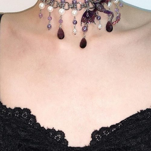 PurpleDragonPearlBeadedChoker7