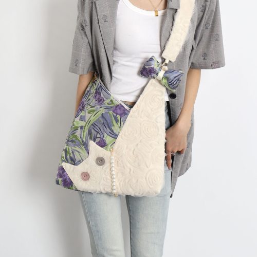 PurpleIrisChiffonCatBowShoulderBag15