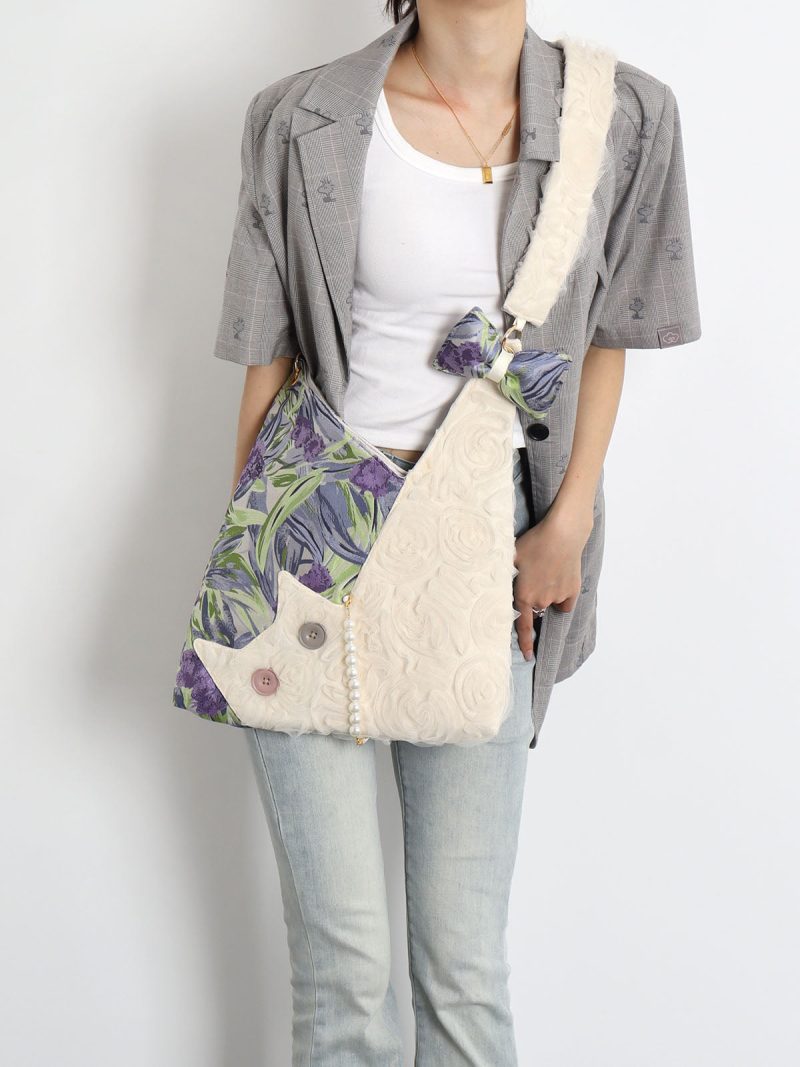 PurpleIrisChiffonCatBowShoulderBag15