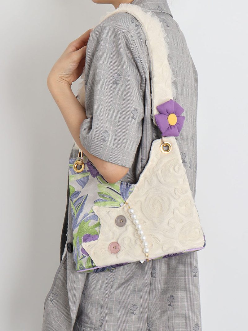 PurpleIrisChiffonCatBowShoulderBag4