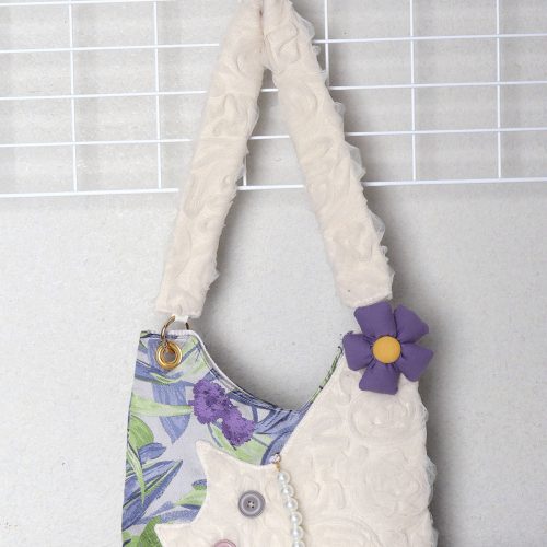 PurpleIrisChiffonCatBowShoulderBag5