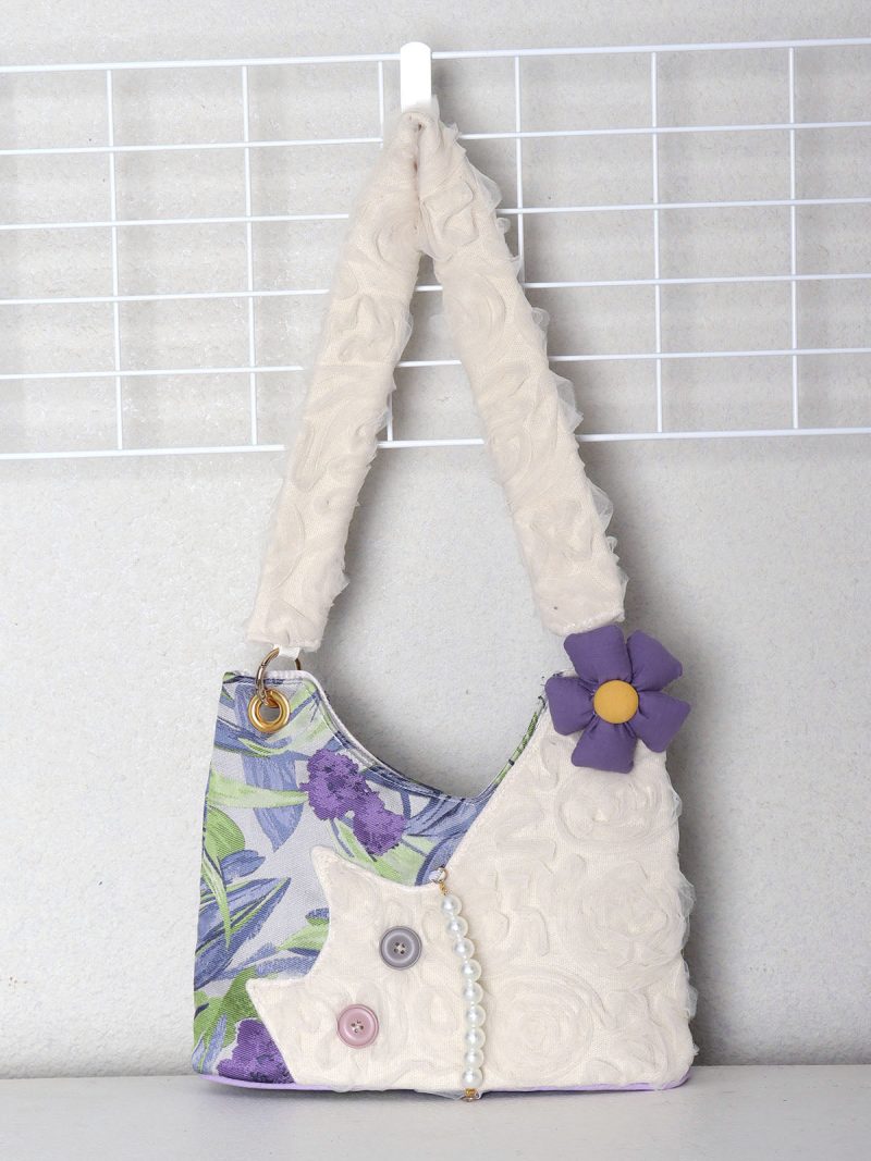 PurpleIrisChiffonCatBowShoulderBag5