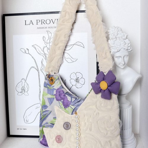 PurpleIrisChiffonCatBowShoulderBag8