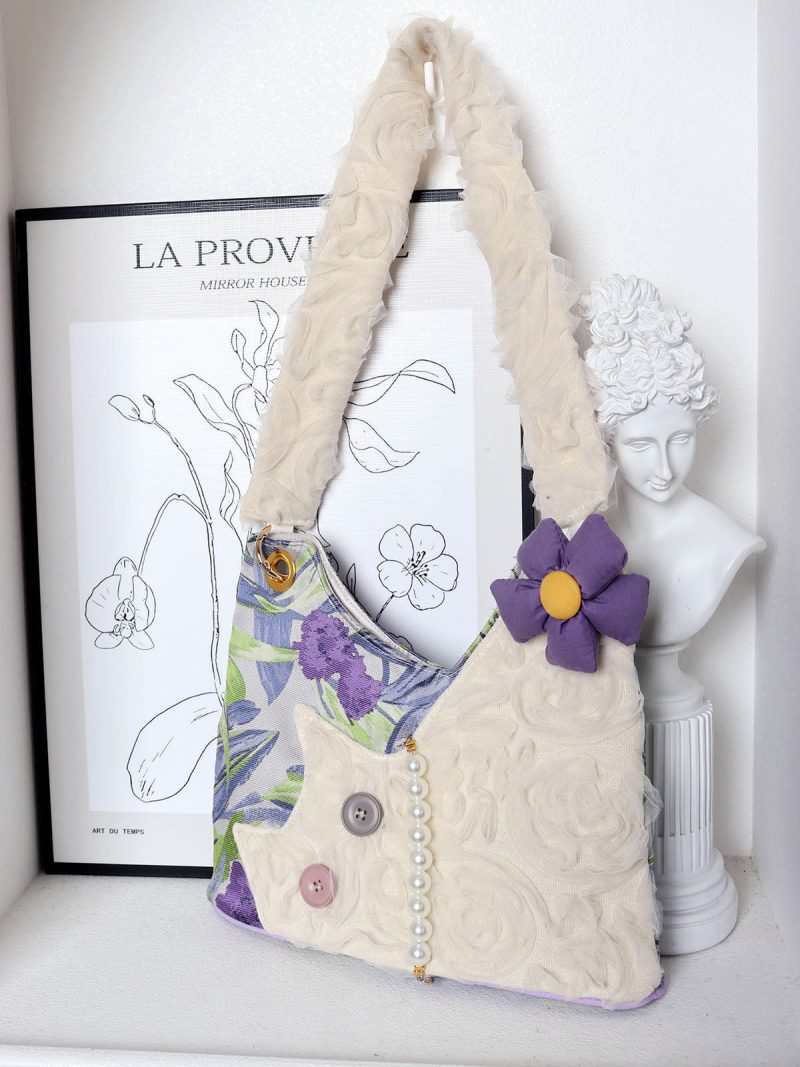 PurpleIrisChiffonCatBowShoulderBag8