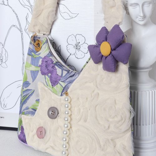 PurpleIrisChiffonCatBowShoulderBag9