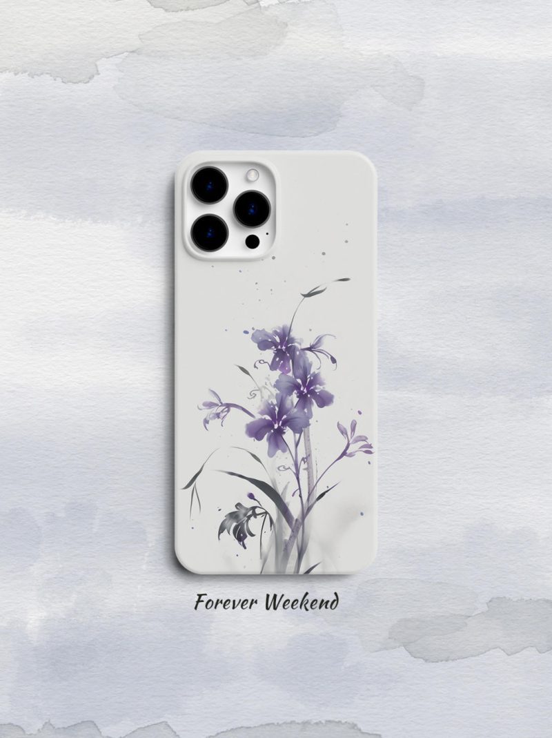 PurpleOrchidPrintedPhoneCase