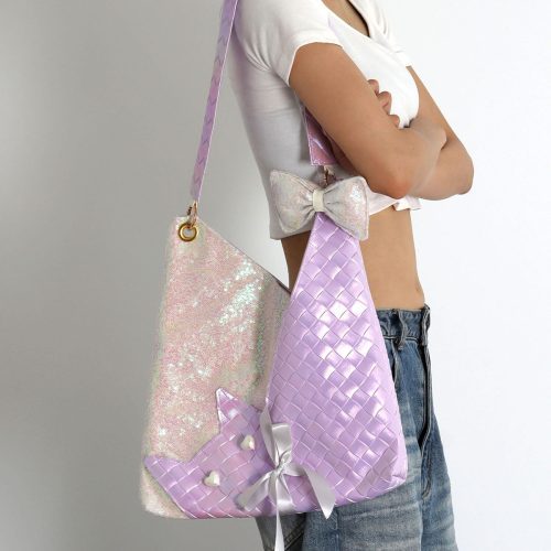 PurpleSequinsCatBowShoulderBag1