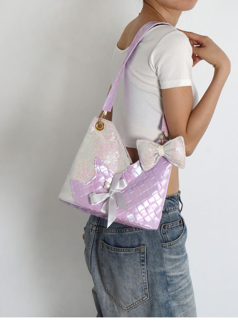 PurpleSequinsCatBowShoulderBag11