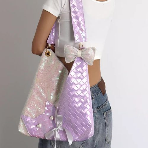 PurpleSequinsCatBowShoulderBag12