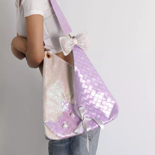 PurpleSequinsCatBowShoulderBag13