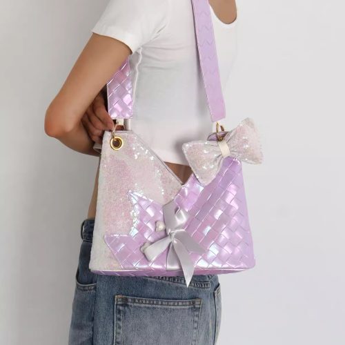 PurpleSequinsCatBowShoulderBag17