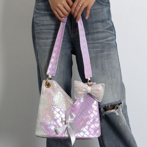 PurpleSequinsCatBowShoulderBag2