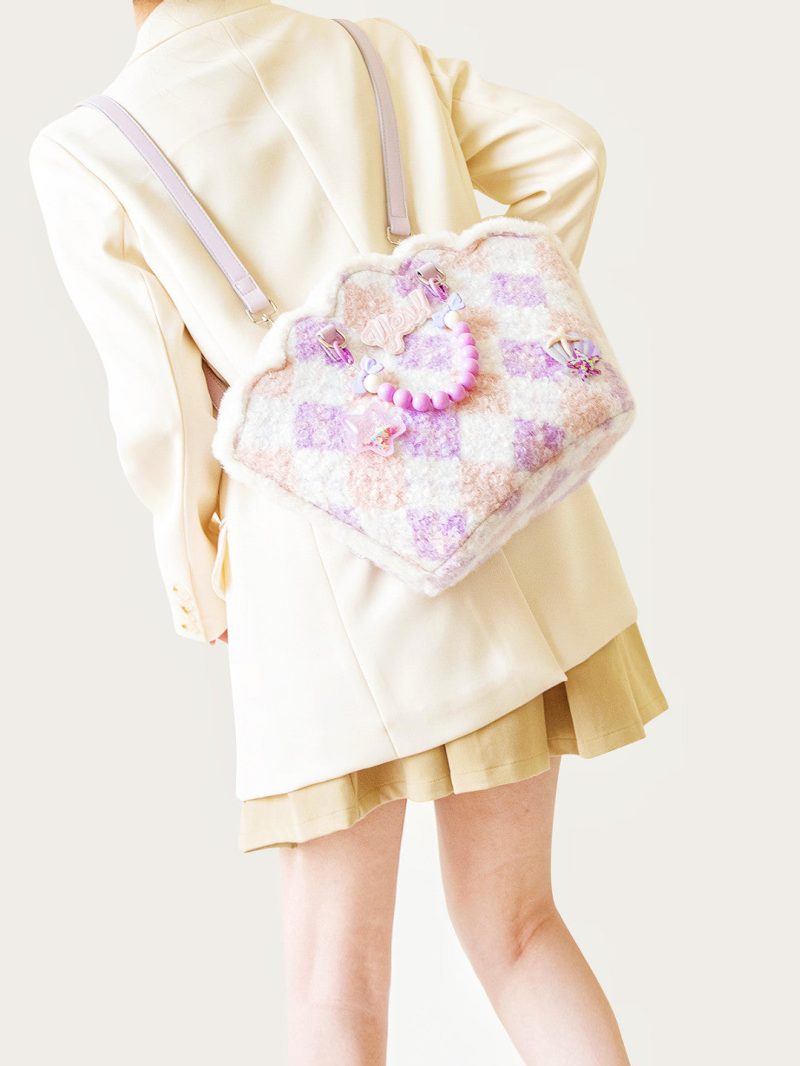 PurpleShell ShapedPlushBeadedShoulderBag9