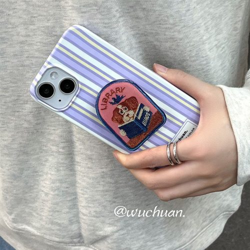 PurpleStripedPuppyPhoneCase4