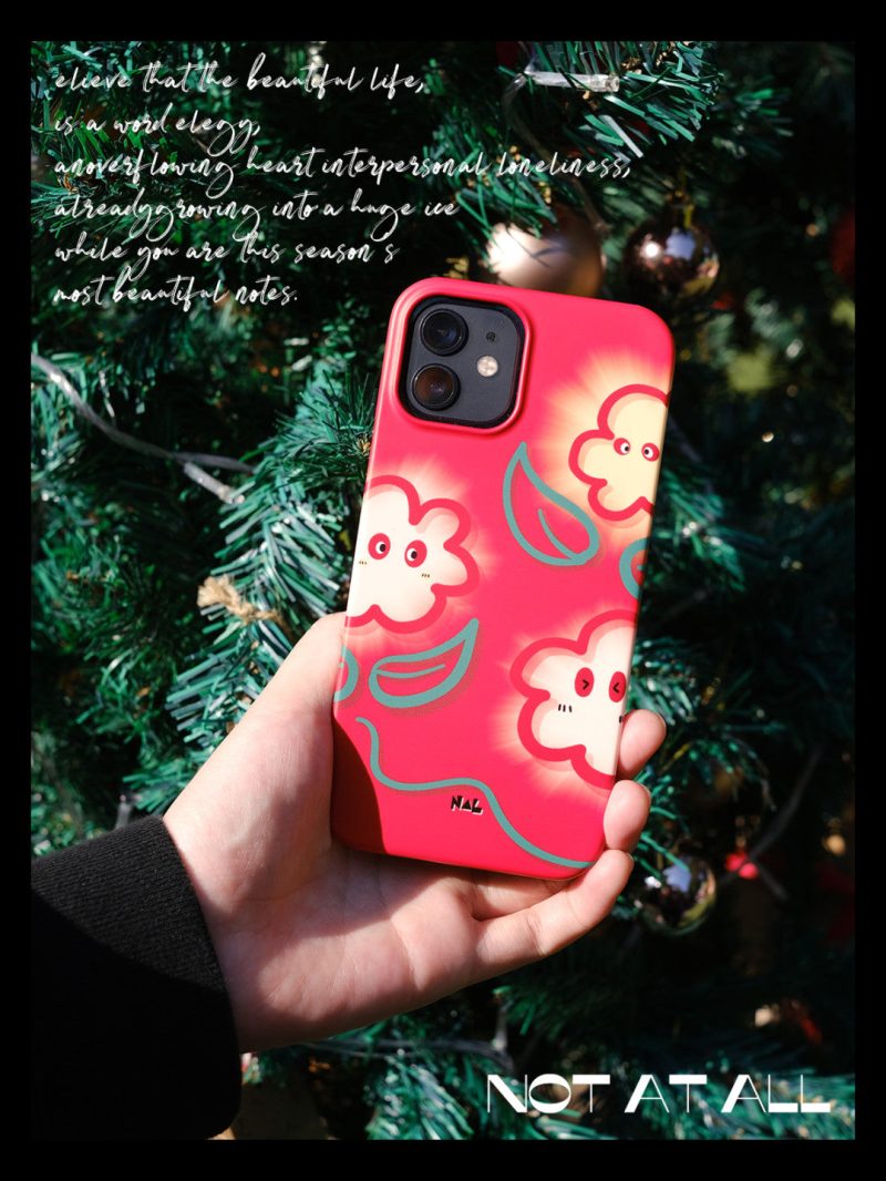 RedCartoonFlowerPrintedPhoneCase1