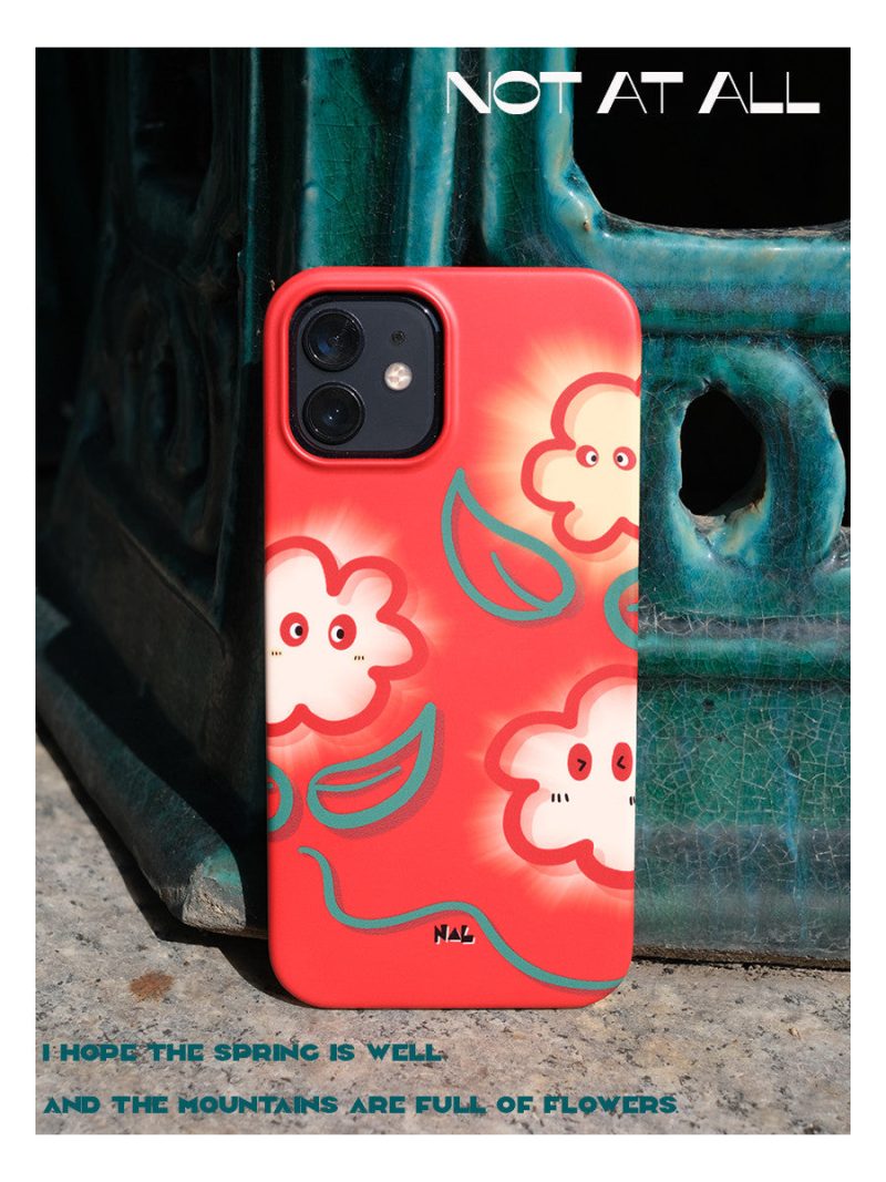 RedCartoonFlowerPrintedPhoneCase3