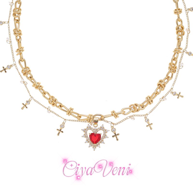 RedHeartCharmSweetNecklace8