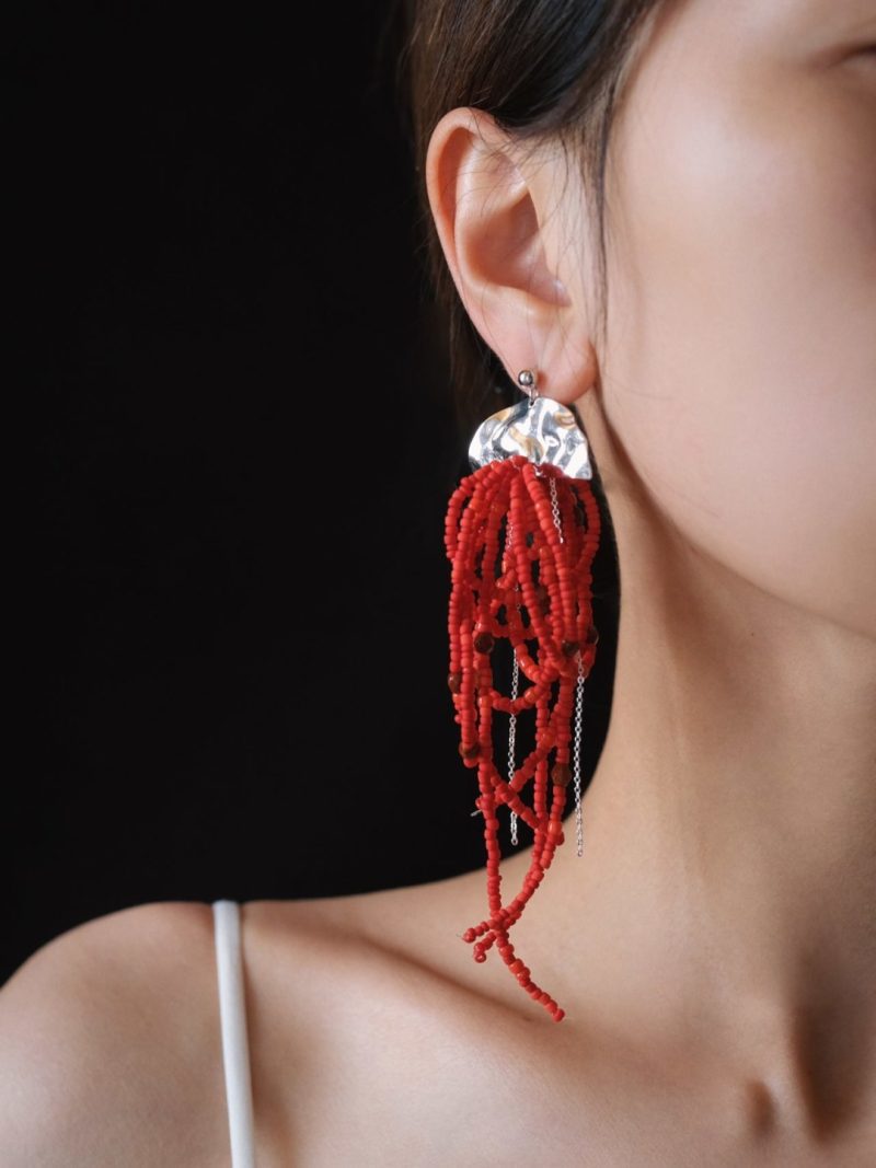 RedJellyfishEarrings