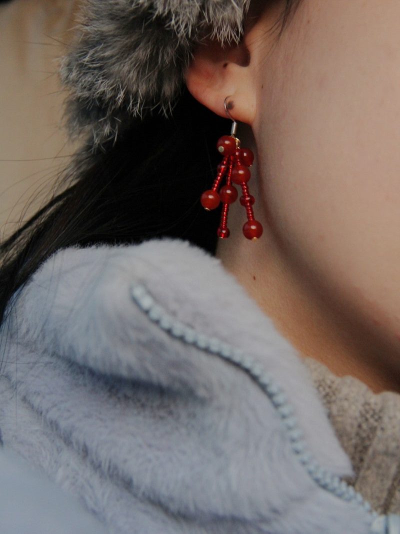 RedPomegranateBeadedEarrings2