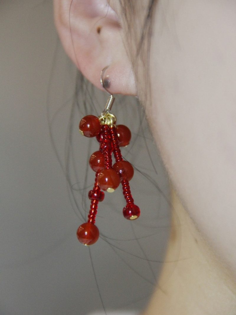 RedPomegranateBeadedEarrings3