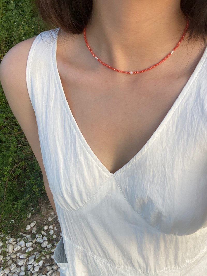 RedShellBeadedPearlNecklace3