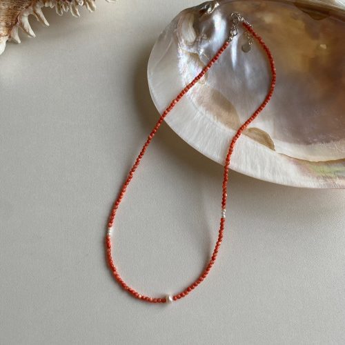 RedShellBeadedPearlNecklace4