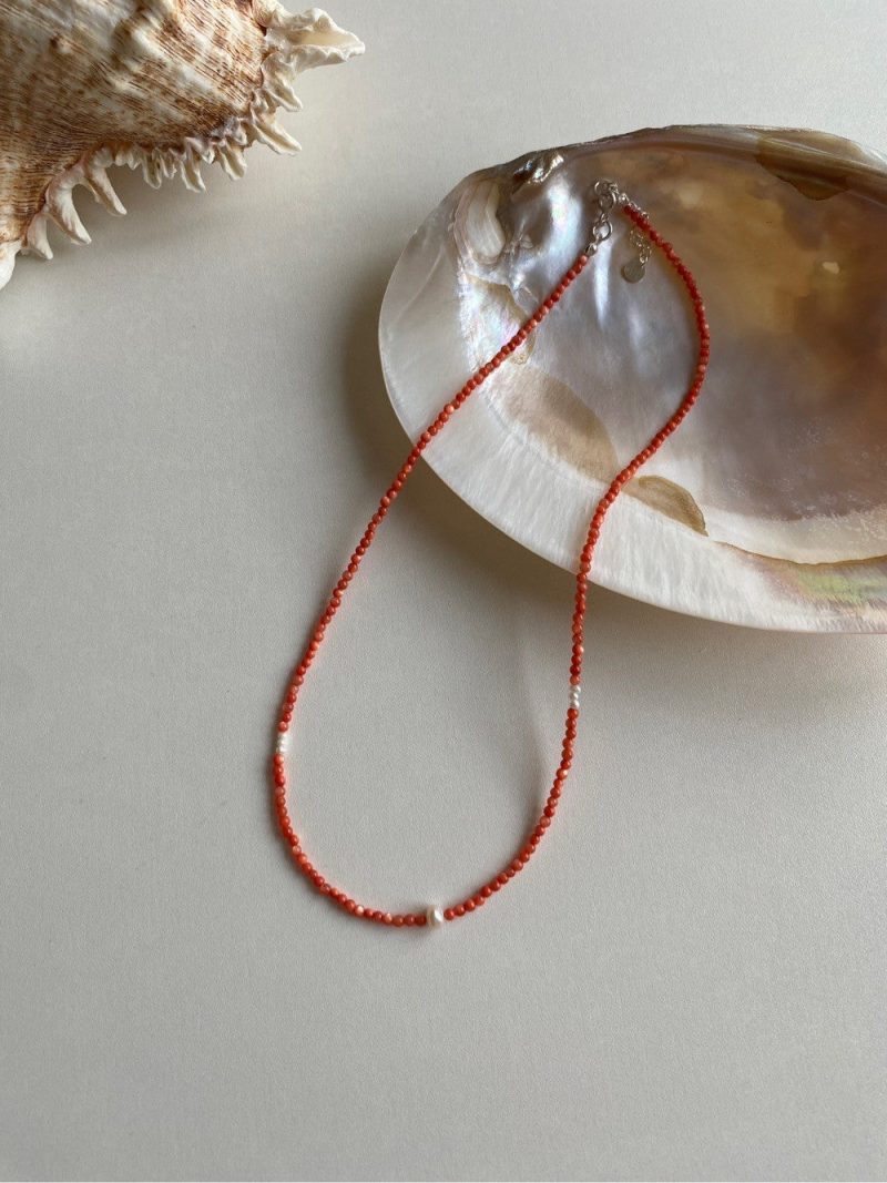 RedShellBeadedPearlNecklace4