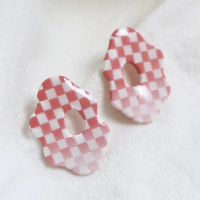 RedWhitePlaidPolymerClayEarrings2