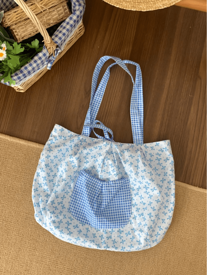 SeaSaltBubblesFloralPrintedDoublefaceToteBag1