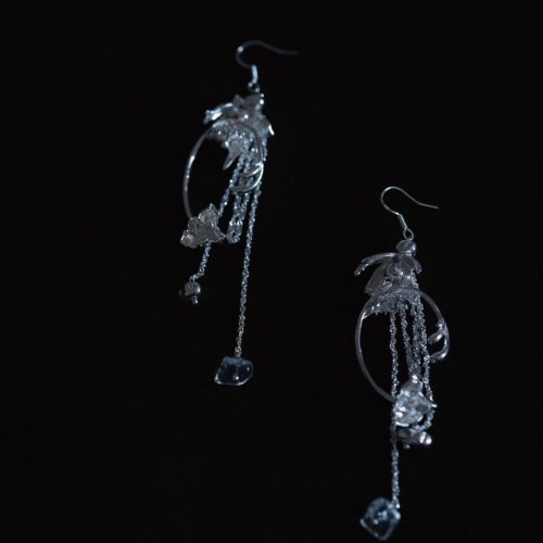 SilverFlowerTasselCrystalEarrings3