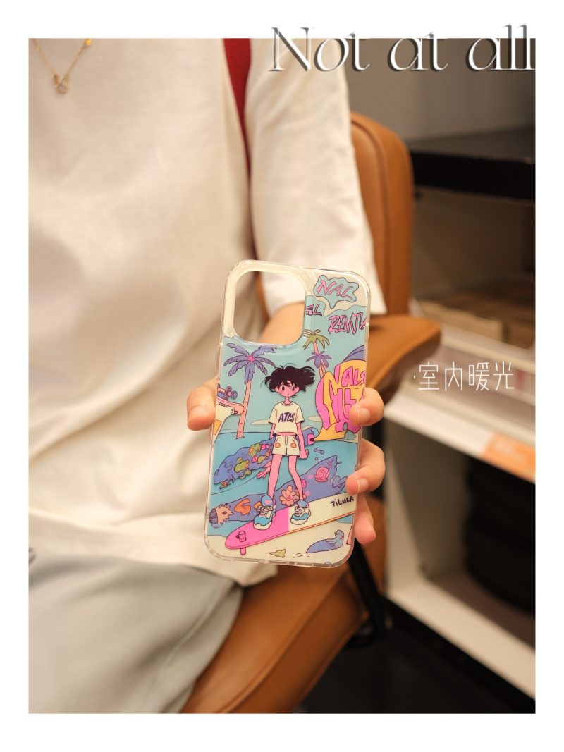 SkateboardGirlCartoonPrintedPhoneCase3