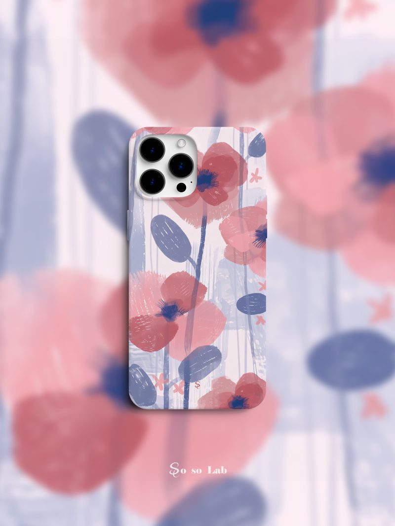 SketchingBloomingFlowerPrintedPhoneCase1