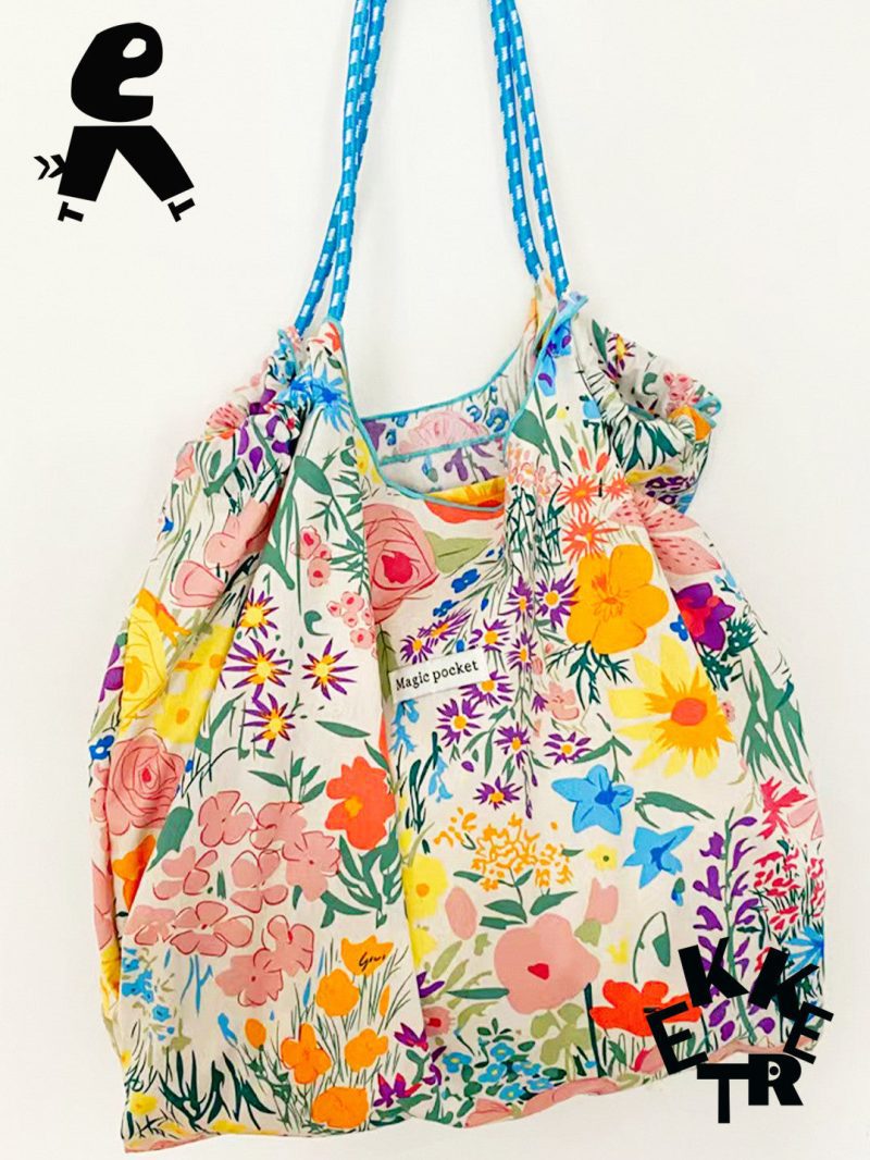 SketchingFloralEco FriendlyReusableShoulderBag3