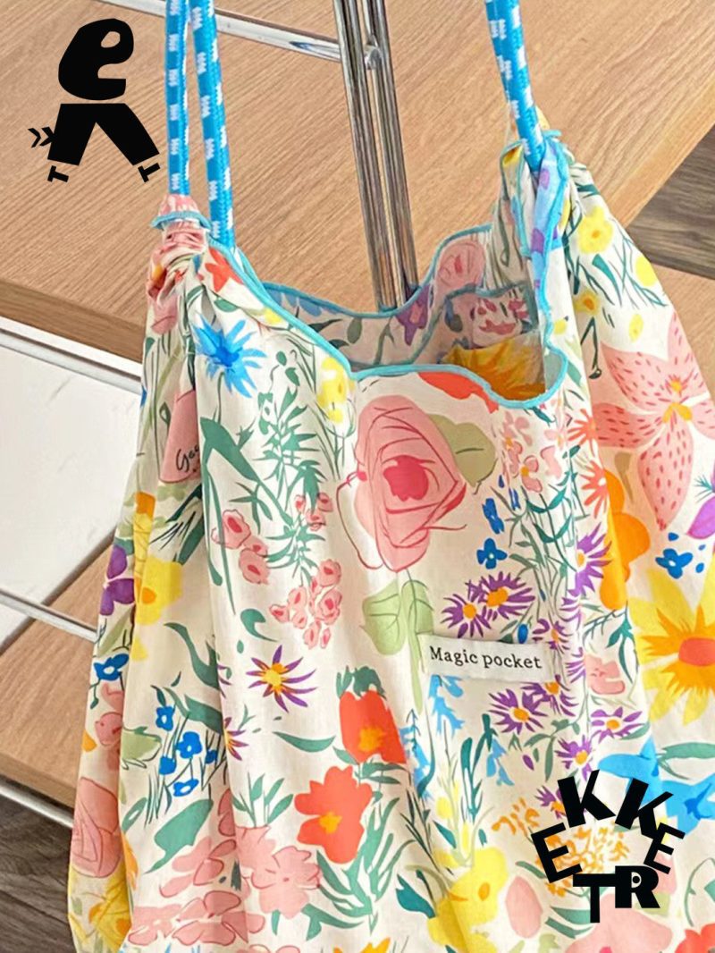 SketchingFloralEco FriendlyReusableShoulderBag7