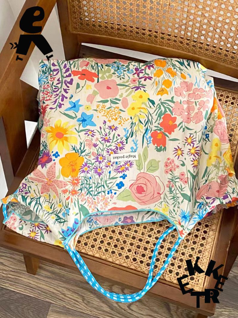 SketchingFloralEco FriendlyReusableShoulderBag9