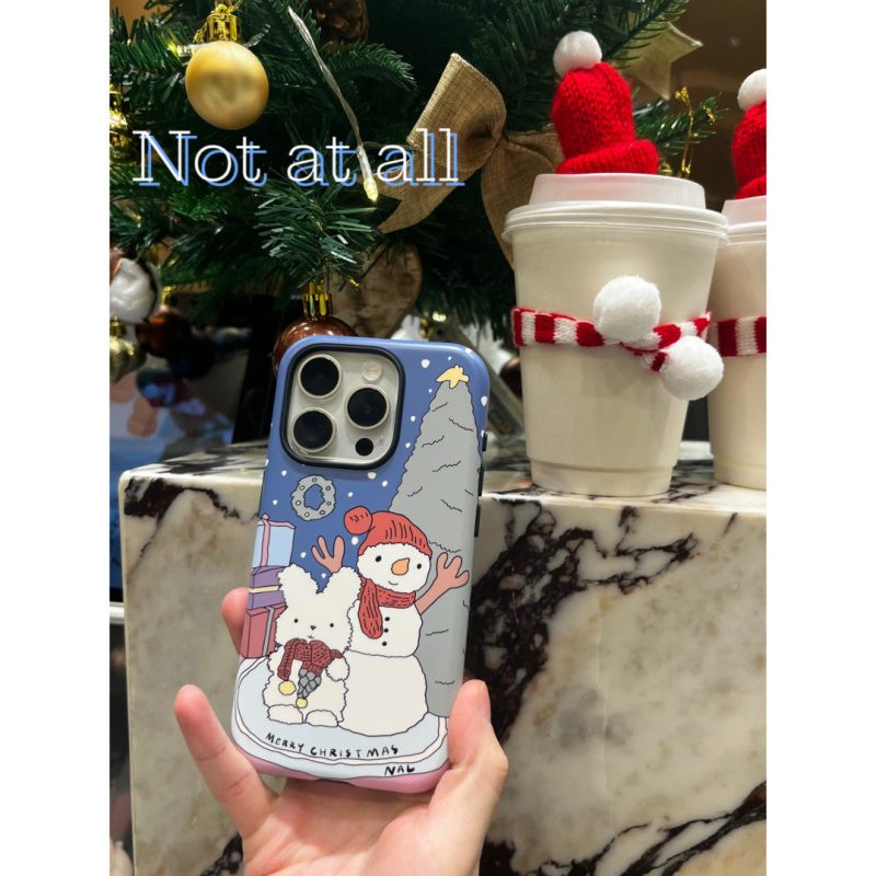 SnowmanPrintedDoubleLayerPhoneCase1