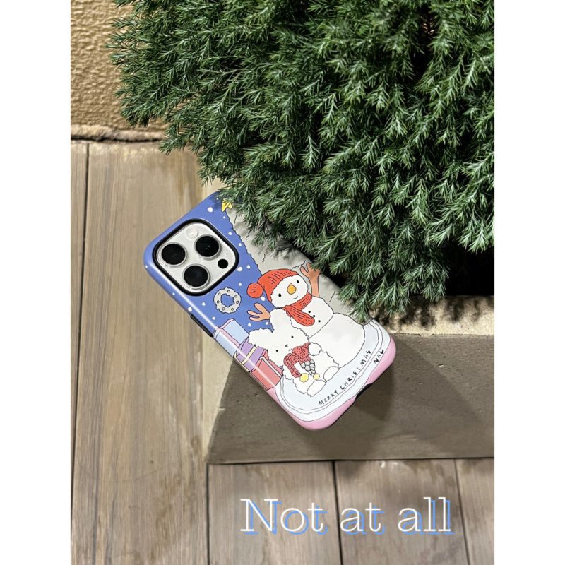 SnowmanPrintedDoubleLayerPhoneCase2