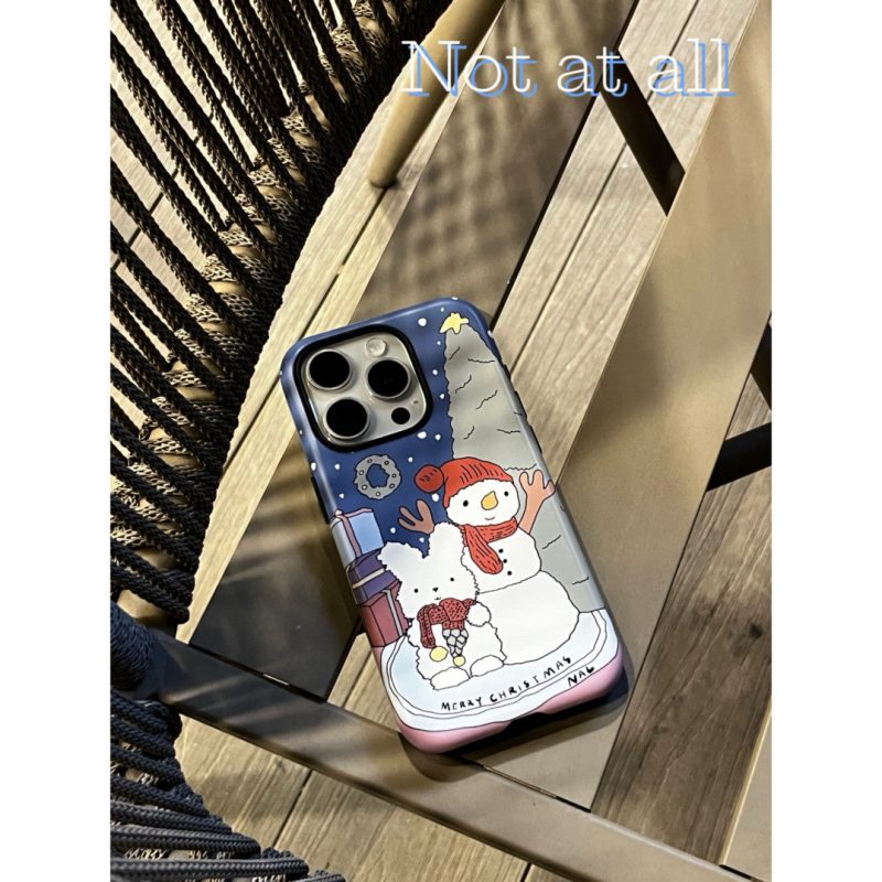 SnowmanPrintedDoubleLayerPhoneCase3