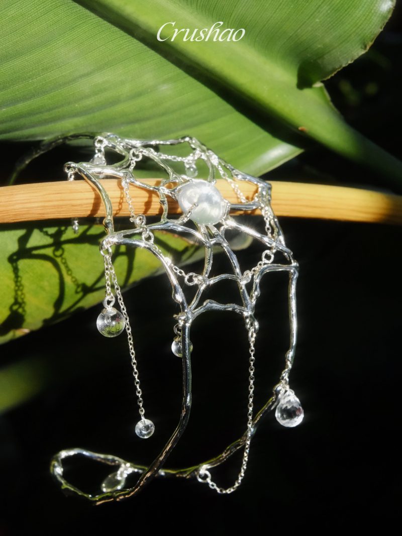 SpiderwebCrystalSilverArmCuff10