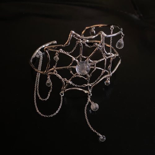 SpiderwebCrystalSilverArmCuff3