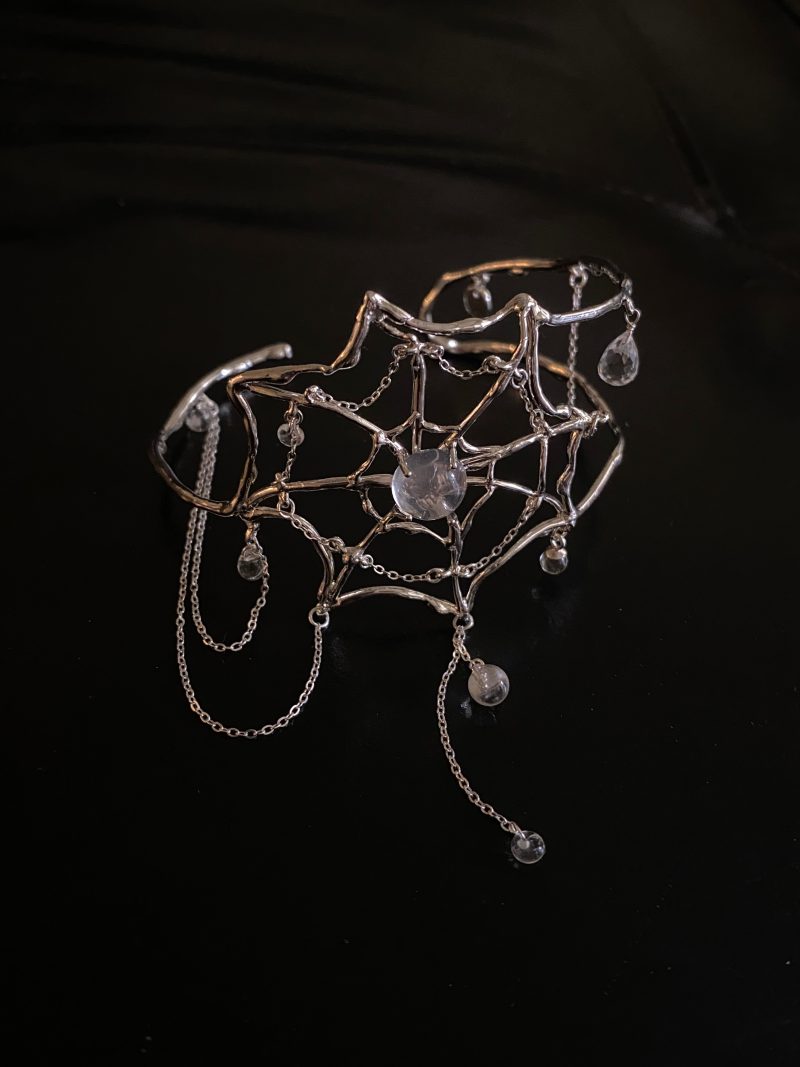 SpiderwebCrystalSilverArmCuff3