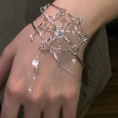 SpiderwebCrystalSilverArmCuff5