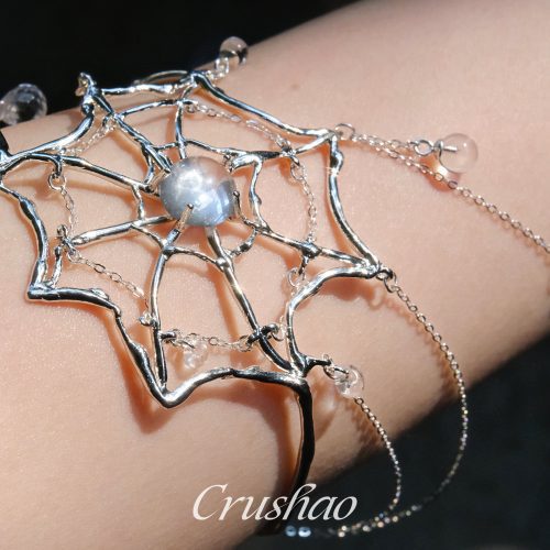 SpiderwebCrystalSilverArmCuff7