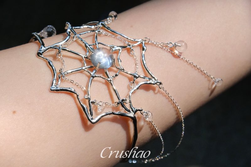 SpiderwebCrystalSilverArmCuff7