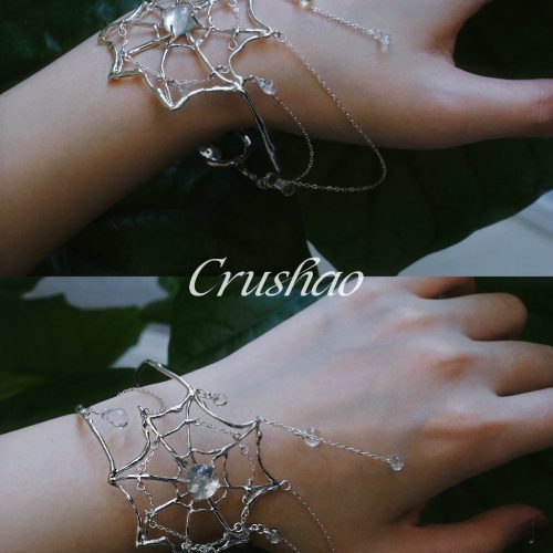 SpiderwebCrystalSilverArmCuff8