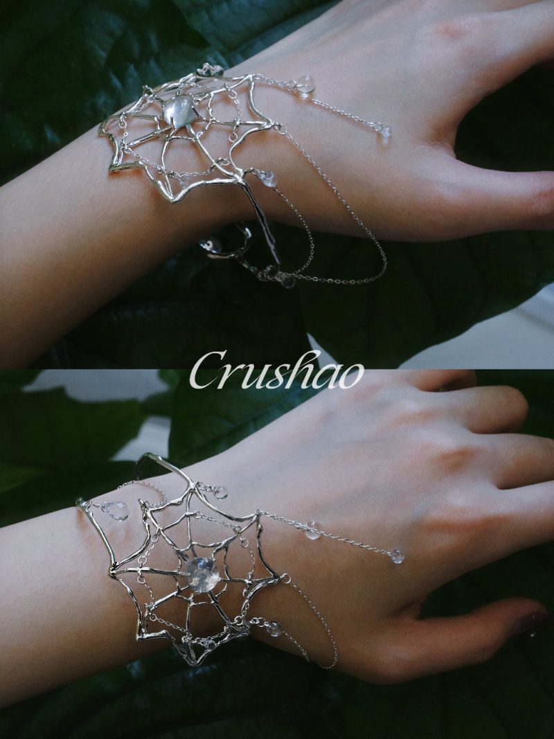 SpiderwebCrystalSilverArmCuff8