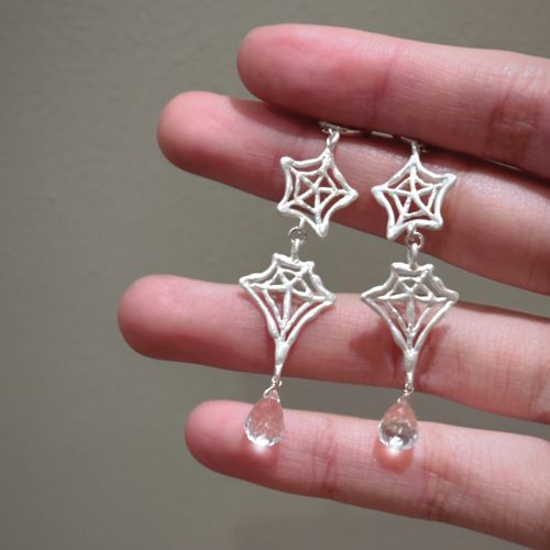 SpiderwebCrystalSilverEarring4