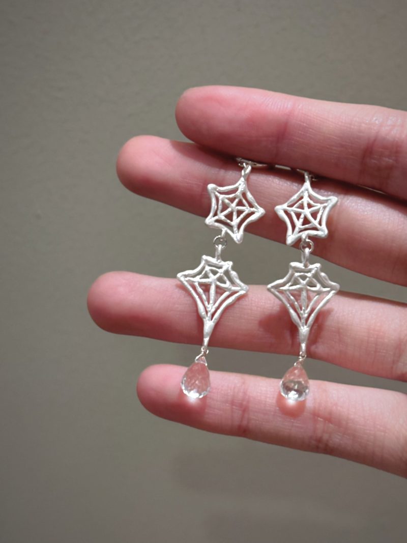 SpiderwebCrystalSilverEarring4