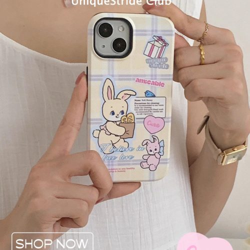 SweetBunnyPrintedDoubleLayerPhoneCase3